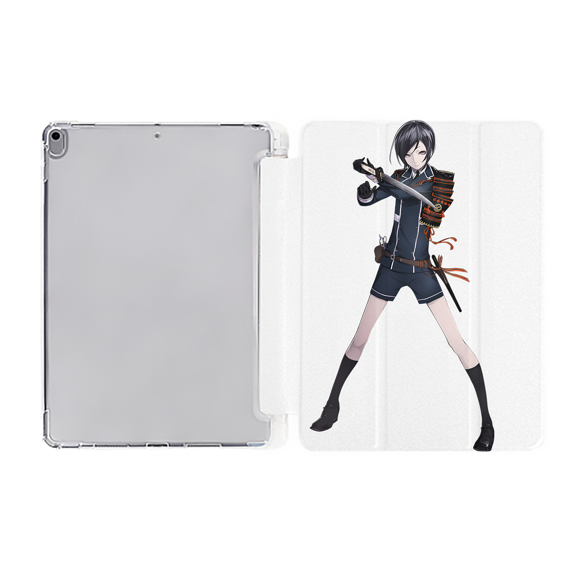 （画像用） 刀剣乱舞 Touken Ranbu IPad ケース ペン収納付き 三つ折りスタンド PUレザー×シリコン 対応機種9.5/10.5/10.9インチ
